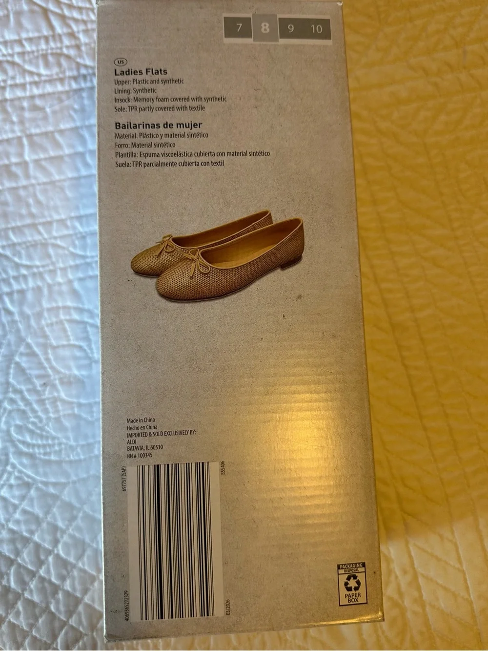 Serra Women's Metallic Gold Woven Ballet Flats with Bow